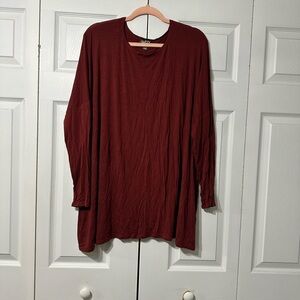 Elegant Burgundy Long Sleeve Top